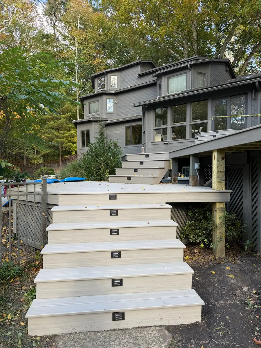 13 wood multi-tier deck by Riepenhoff Landscape