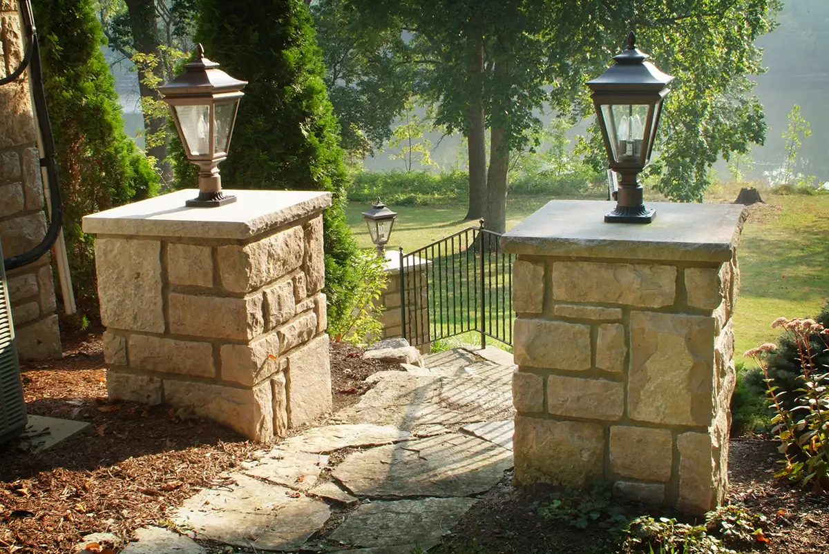 Stoner15 residential landscaping with stone steps by Riepenhoff Landscape