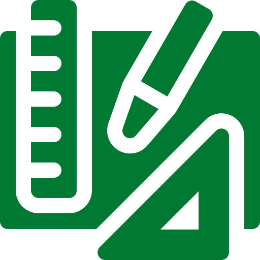 ruler, pencil and paper icon