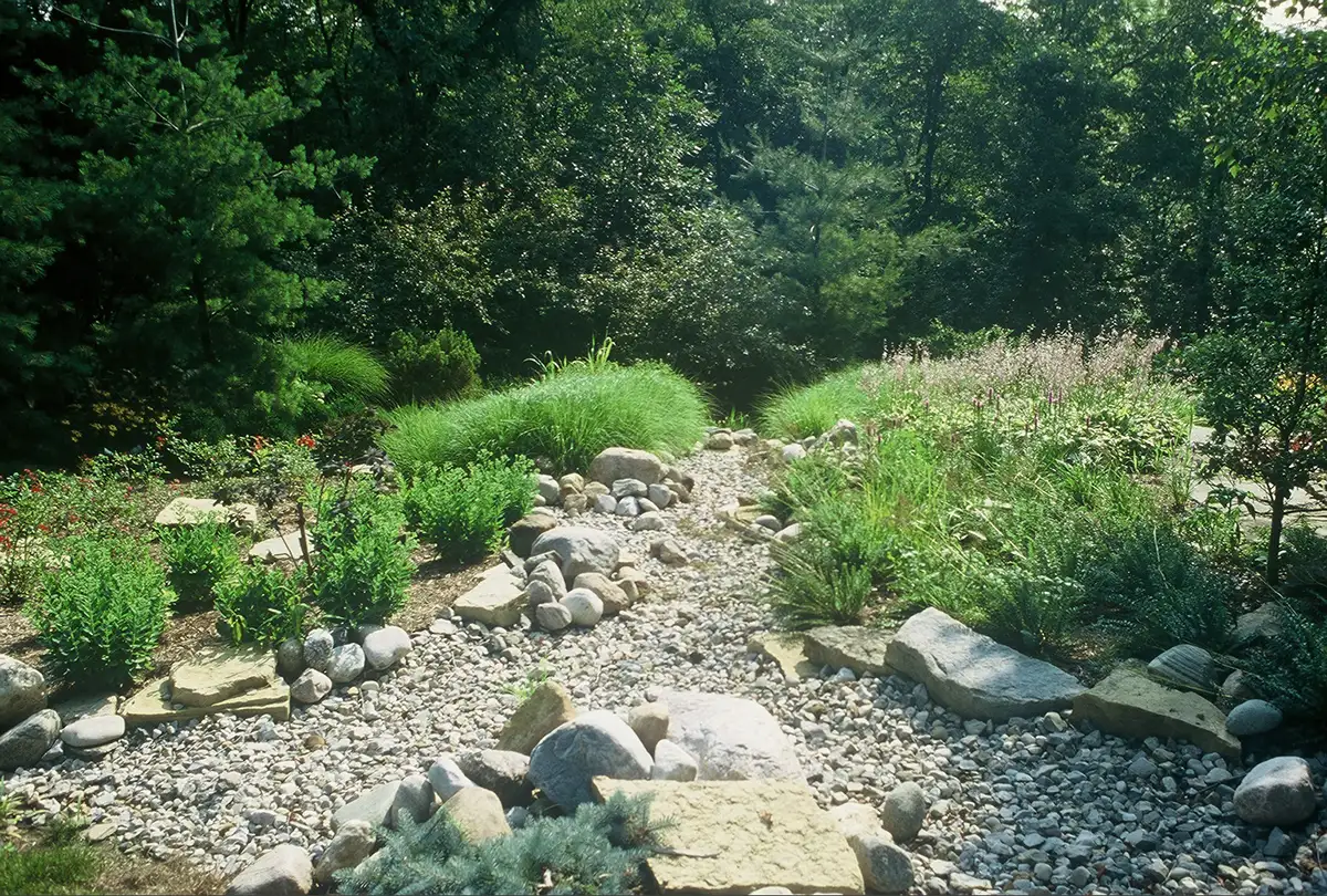 dry river residential landscaping by Riepenhoff Landscape
