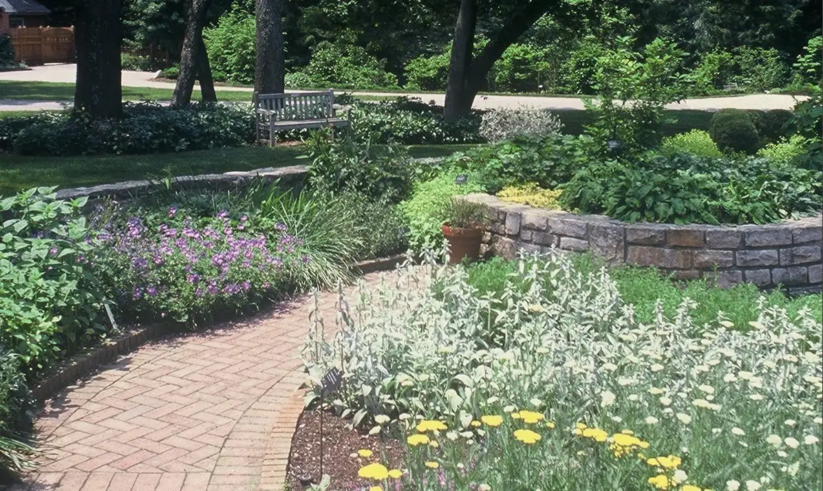 garden stone pathway and landscaping by Riepenhoff Landscape