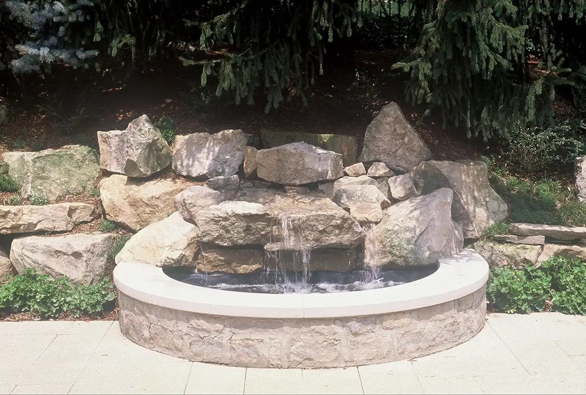 waterfeature2a stone water feature by Riepenhoff Landscape